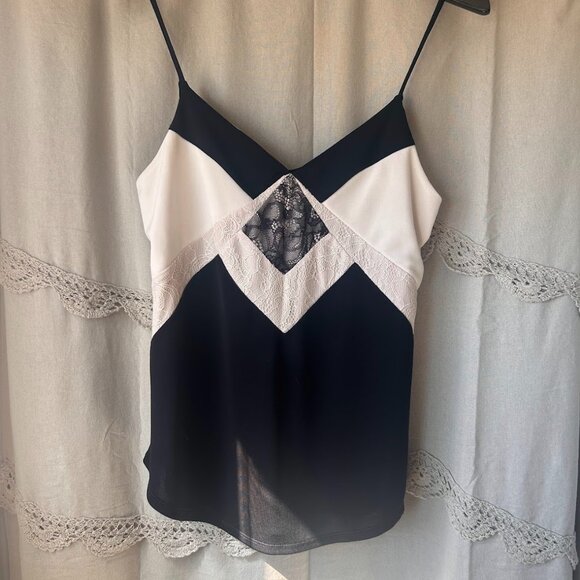 Express Black White Lace Cami Camisole Tank Top - Picture 1 of 4